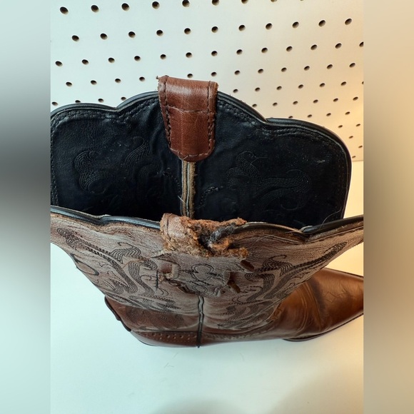 Justin Boots Dark Brown Mustang Cowhide Leather Style L2559 Women's Size 10C - Picture 16 of 17